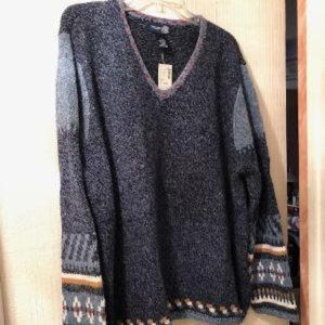 Cozy Plus Size Sweater with Ikat design.